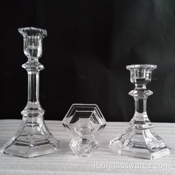 Portacandele conico in cristallo per la decorazione domestica